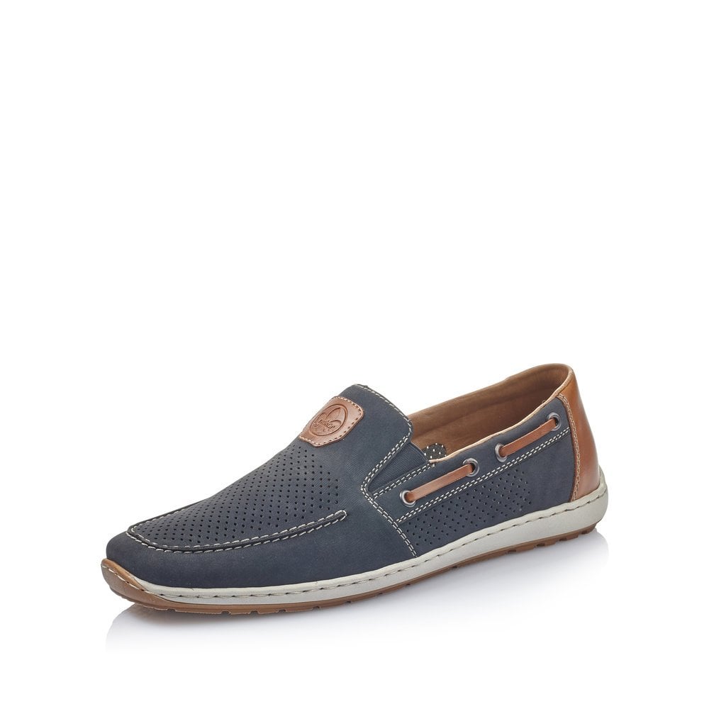 Men's Rieker 08866-15 Slip On Shoes Blue | USA-663652