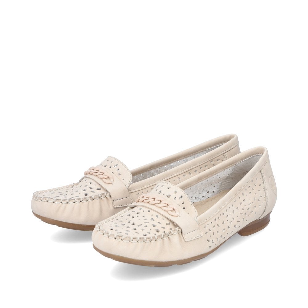 Women's Rieker 40068-60 Slip On Shoes Beige | USA-888071