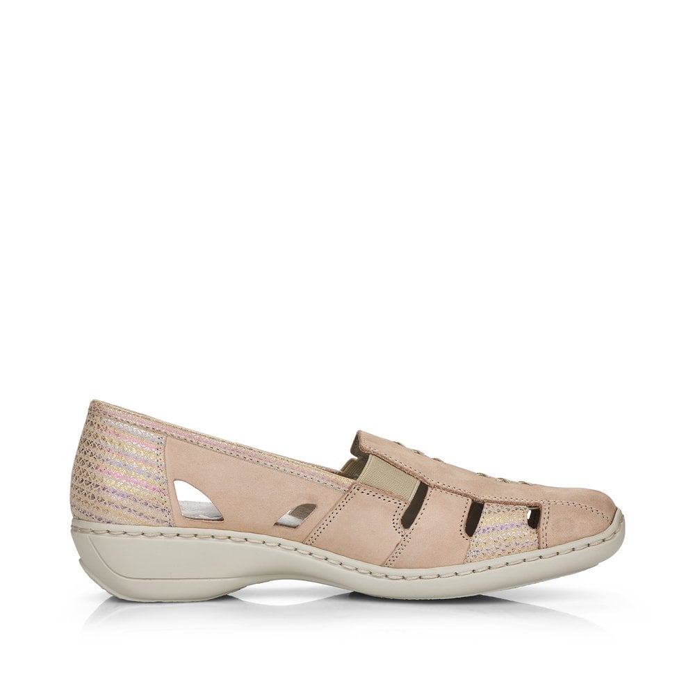 Women's Rieker 41385-60 Slip On Shoes Beige | USA-104987