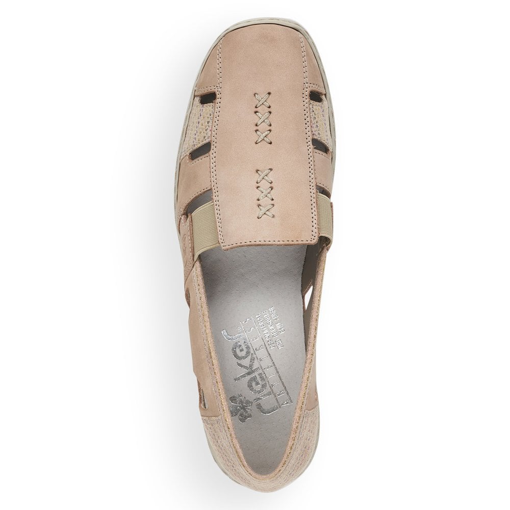 Women's Rieker 41385-60 Slip On Shoes Beige | USA-104987