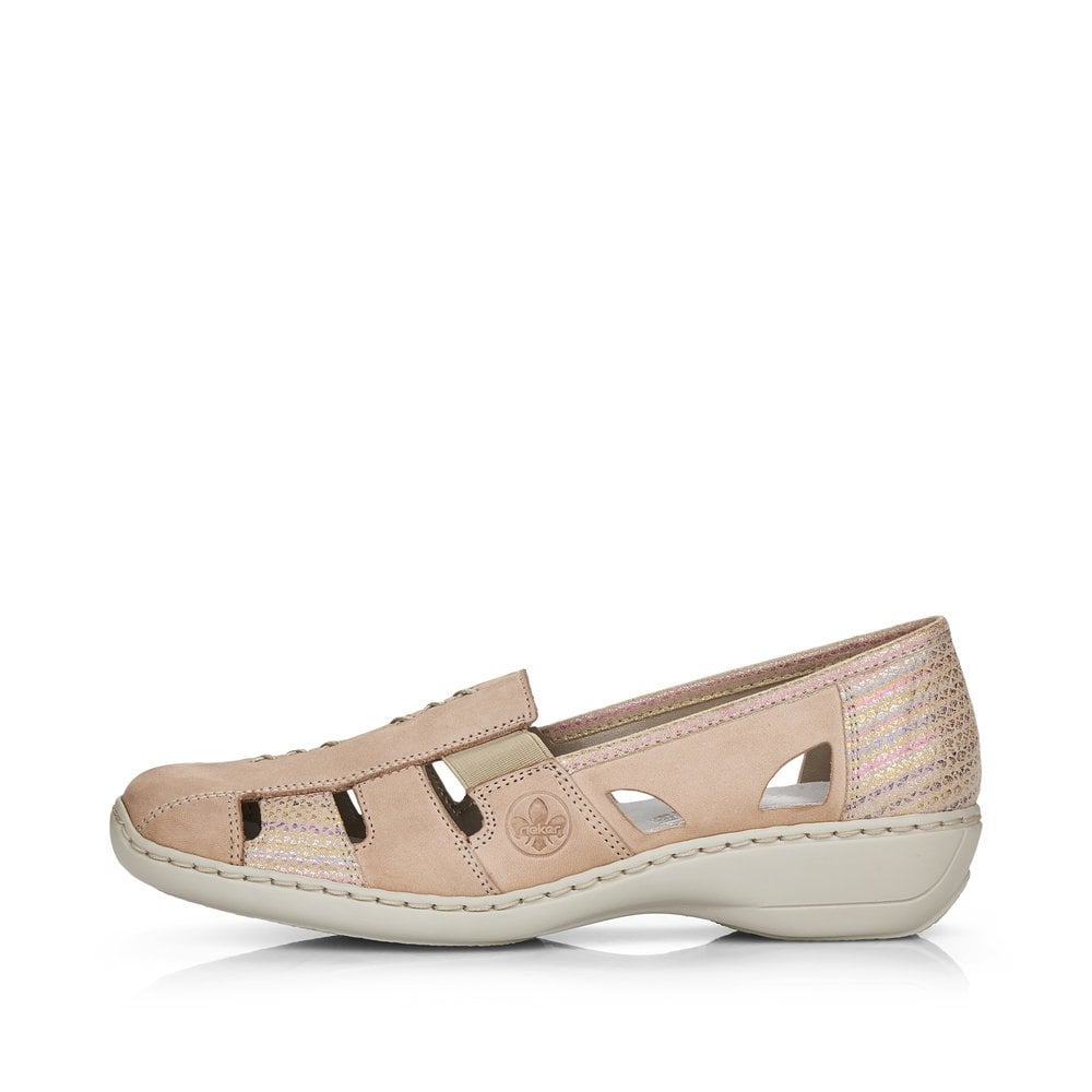 Women's Rieker 41385-60 Slip On Shoes Beige | USA-104987