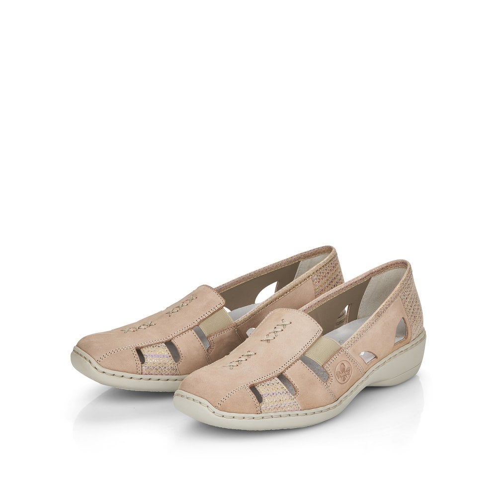 Women's Rieker 41385-60 Slip On Shoes Beige | USA-104987