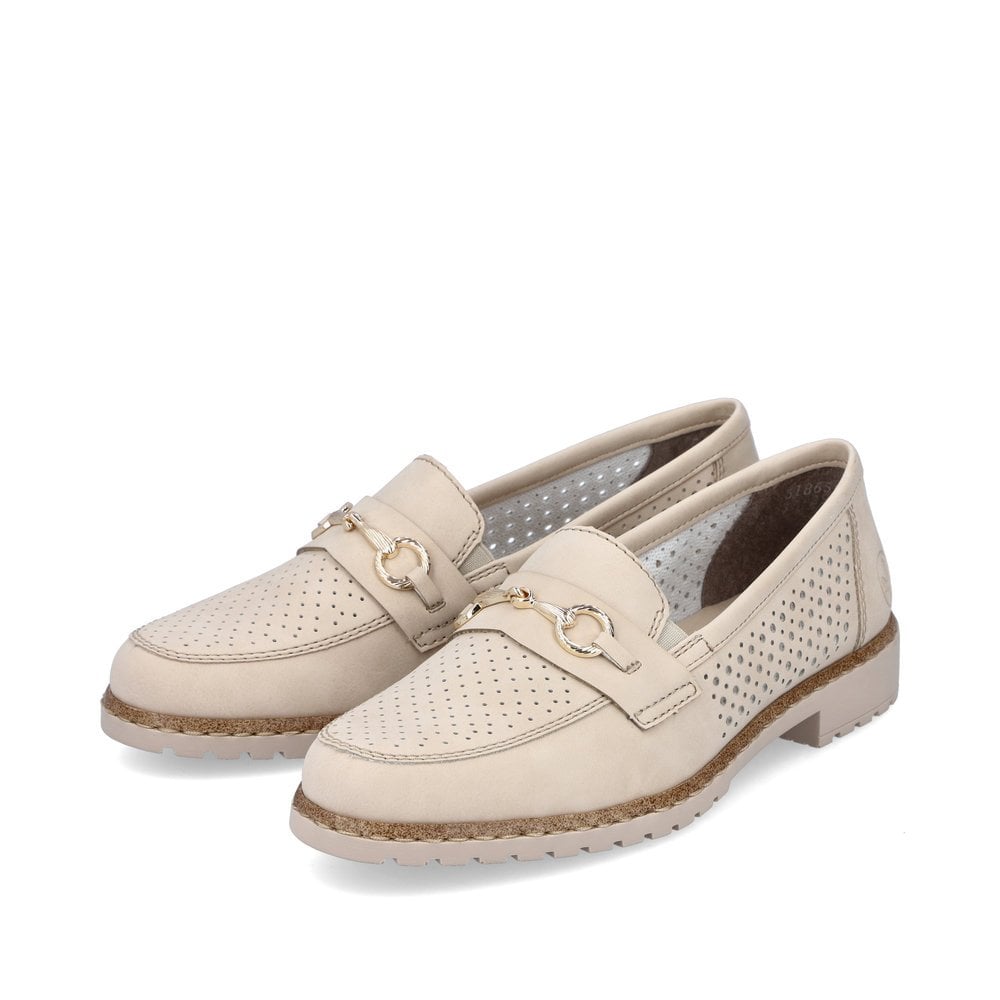 Women's Rieker 51865-60 Slip On Shoes Beige | USA-950921