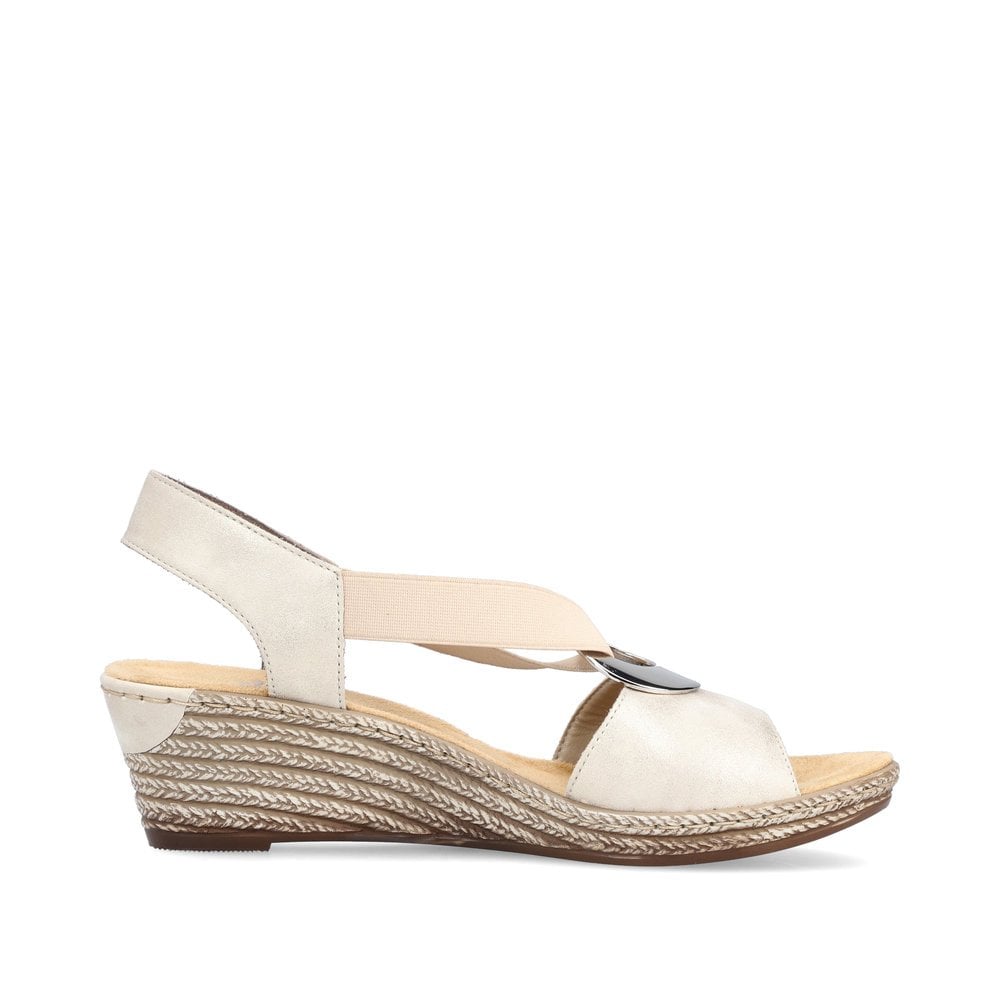 Women's Rieker 624H6-60 Wedge Sandals Beige | USA-743090