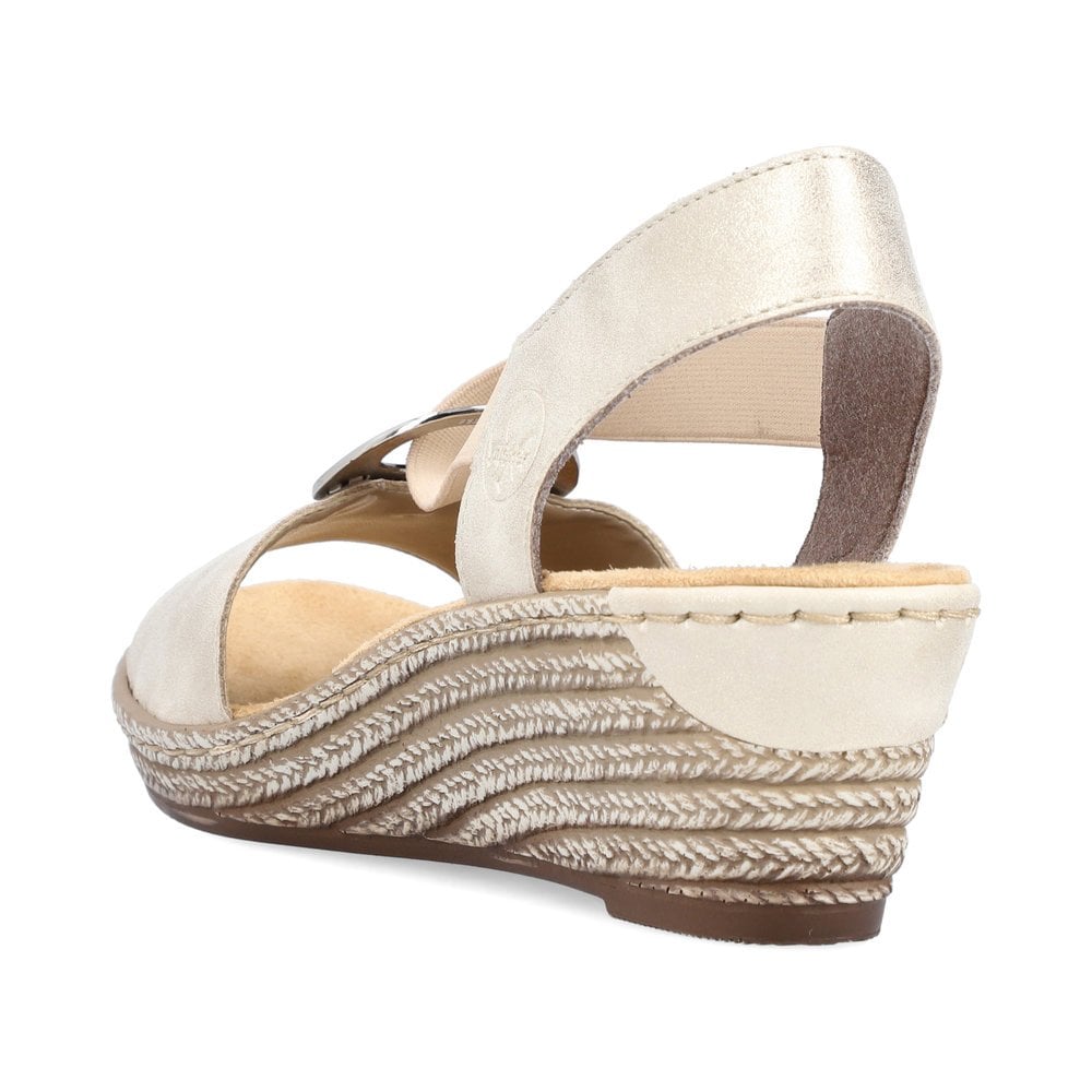 Women's Rieker 624H6-60 Wedge Sandals Beige | USA-743090