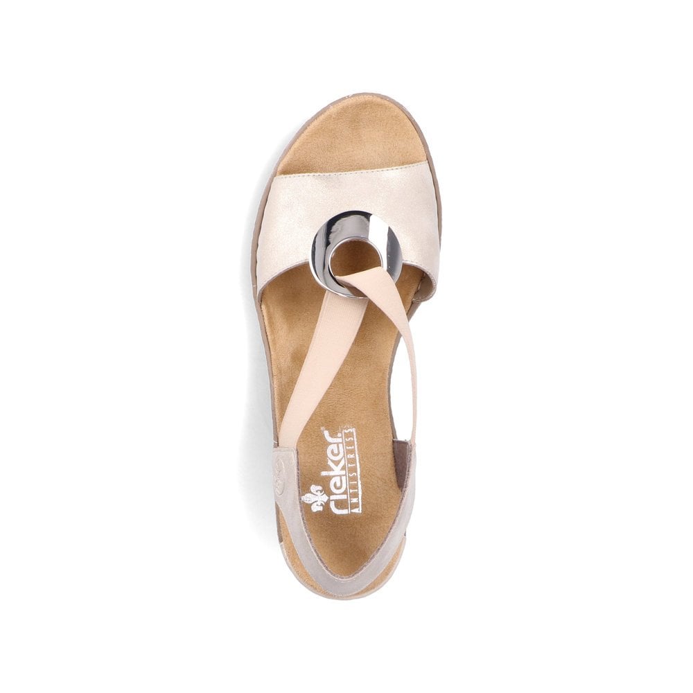 Women's Rieker 624H6-60 Wedge Sandals Beige | USA-743090