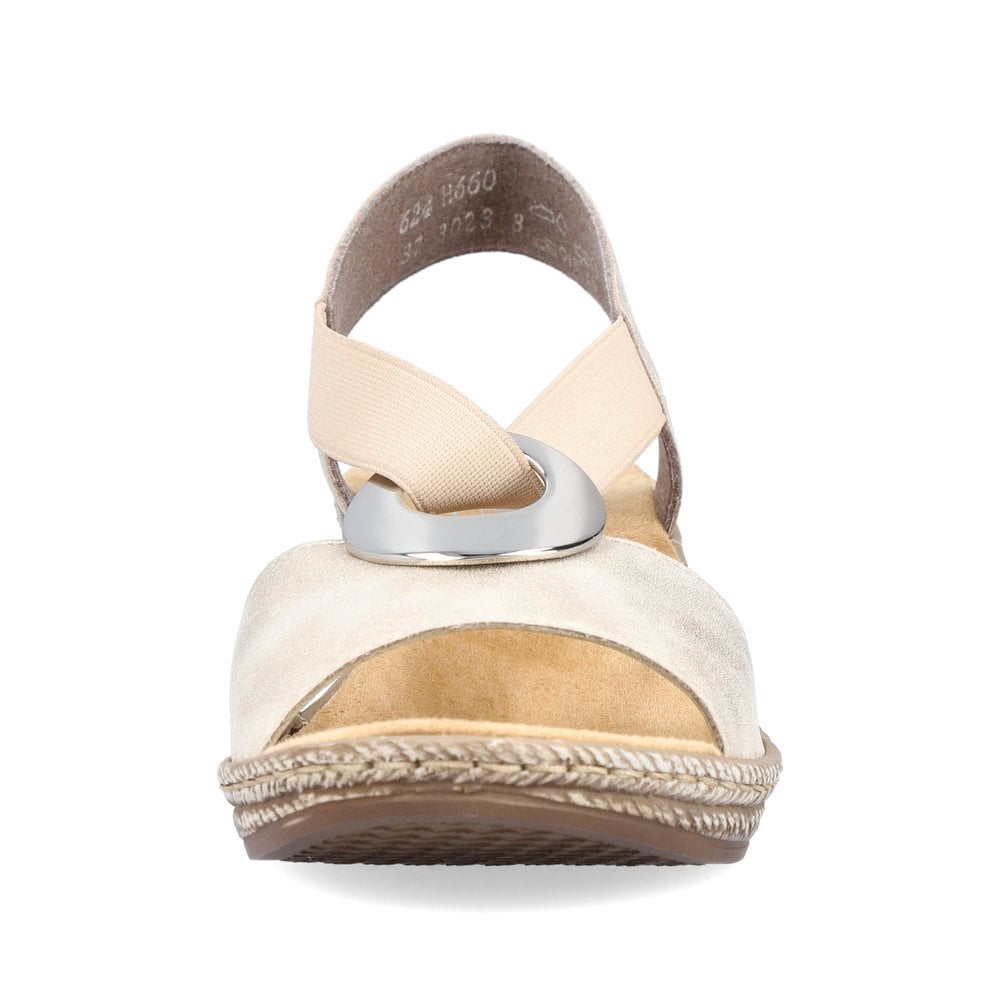 Women's Rieker 624H6-60 Wedge Sandals Beige | USA-743090