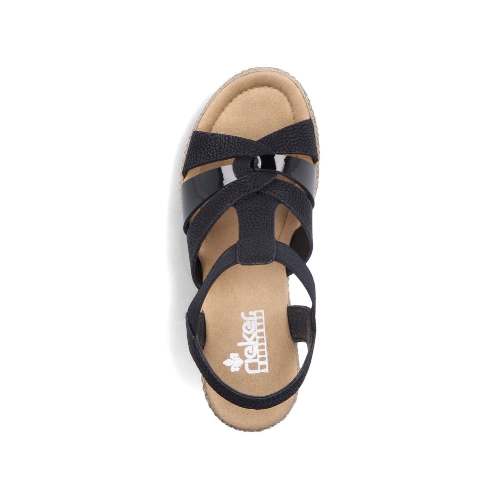 Women's Rieker 665K3-00 Sandals Black | USA-489316