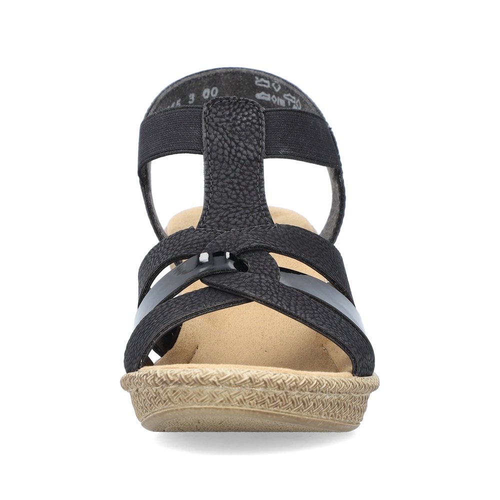 Women's Rieker 665K3-00 Sandals Black | USA-489316