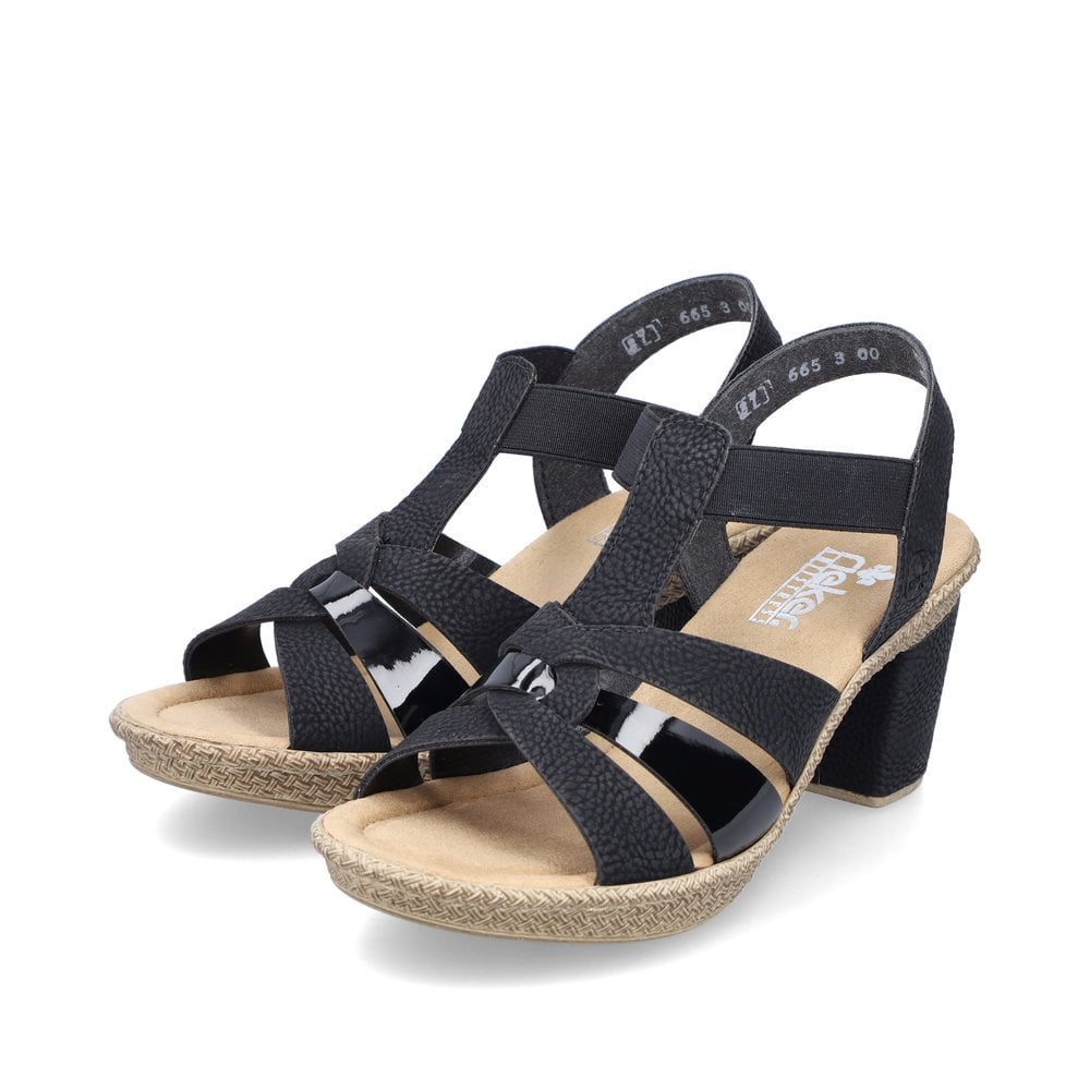 Women's Rieker 665K3-00 Sandals Black | USA-489316