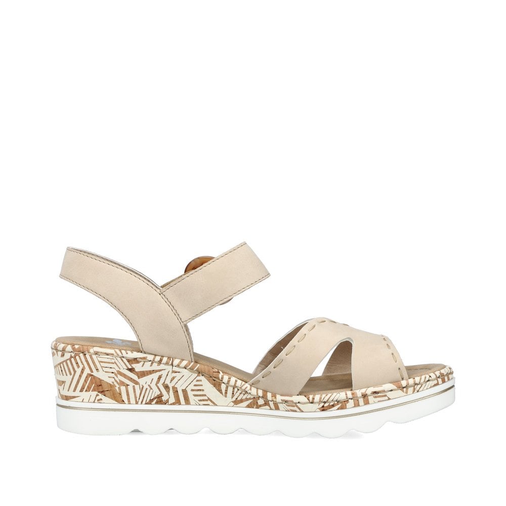 Women's Rieker 67173-60 Wedge Sandals Beige | USA-692432