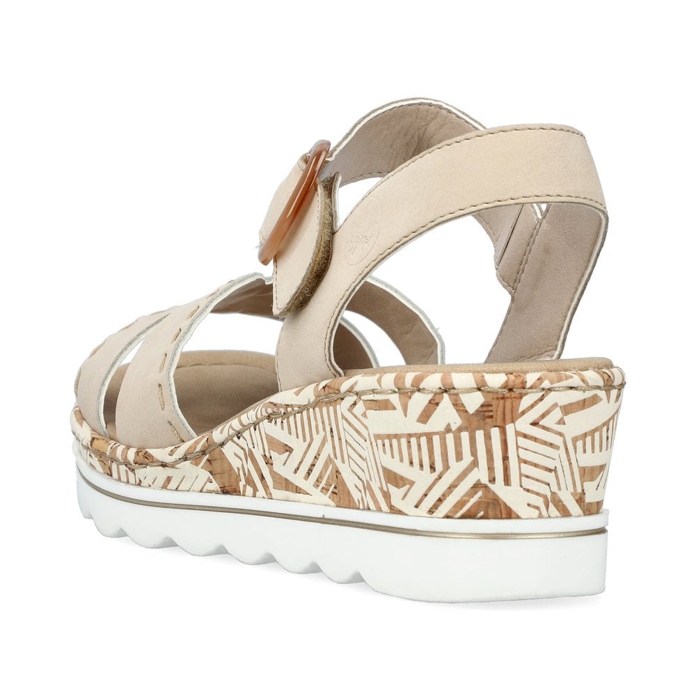 Women's Rieker 67173-60 Wedge Sandals Beige | USA-692432