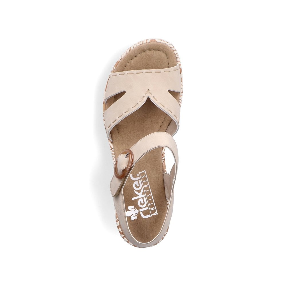 Women's Rieker 67173-60 Wedge Sandals Beige | USA-692432