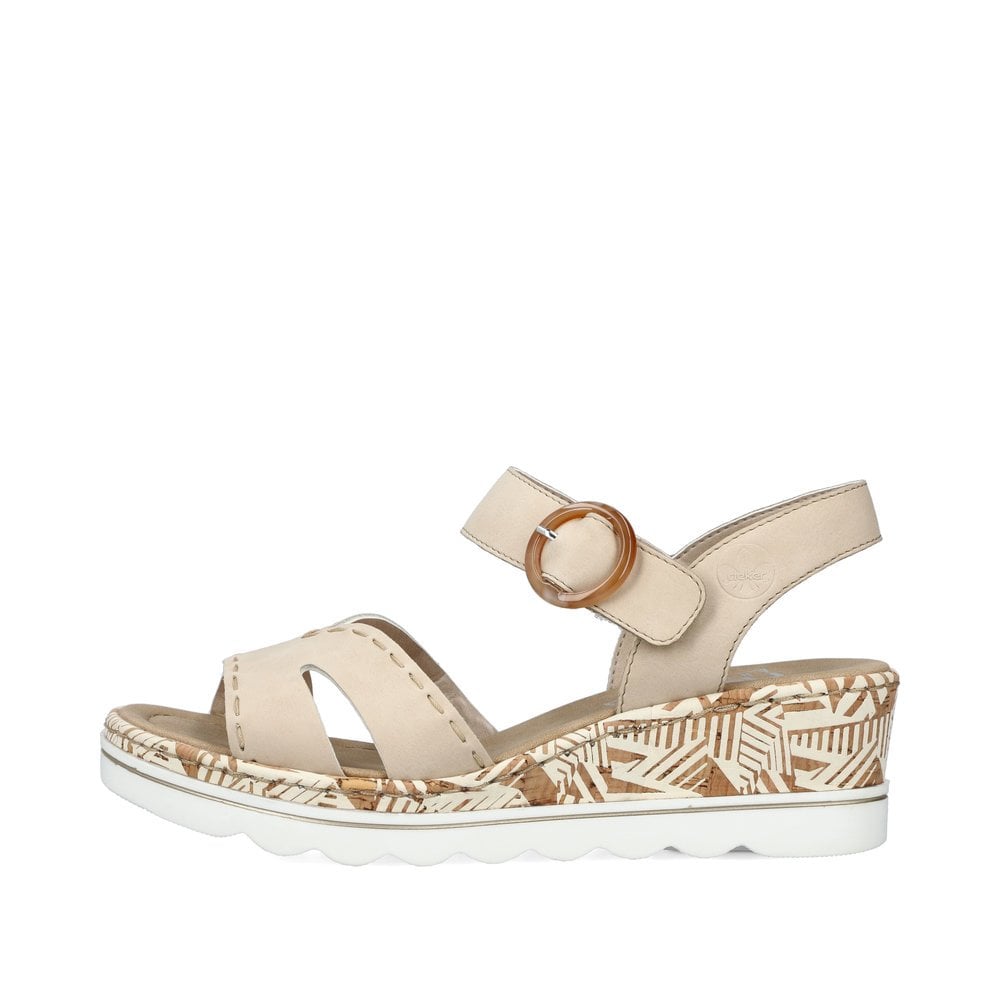 Women's Rieker 67173-60 Wedge Sandals Beige | USA-692432