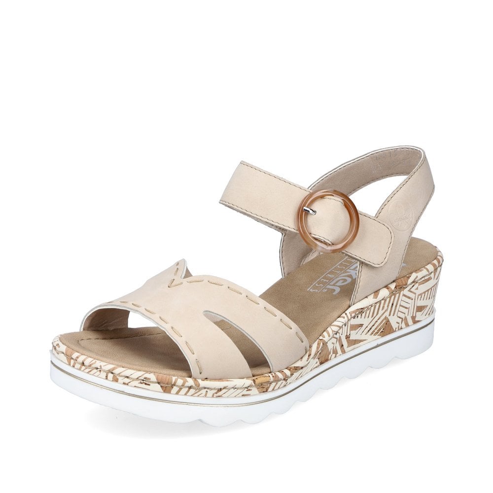 Women\'s Rieker 67173-60 Wedge Sandals Beige | USA-692432