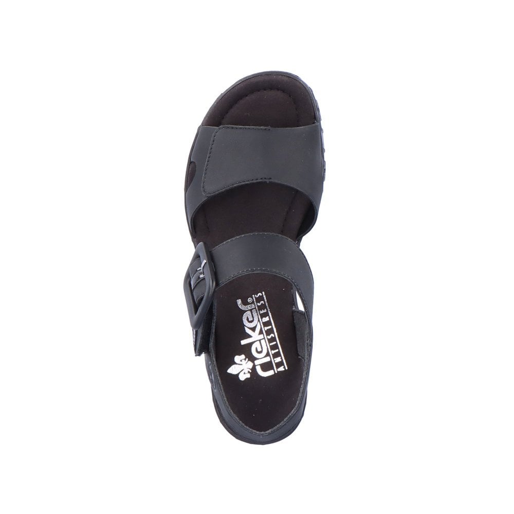 Women's Rieker 68050-00 Wedge Sandals Black | USA-987526