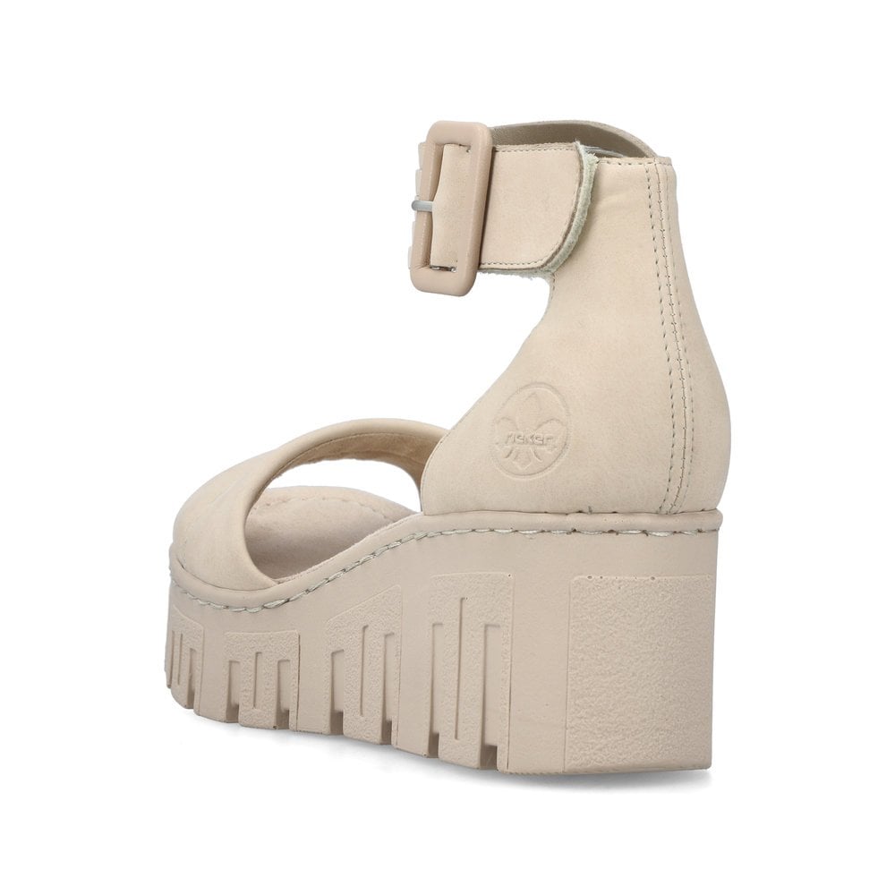 Women's Rieker 68093-60 Wedge Sandals Beige | USA-859550