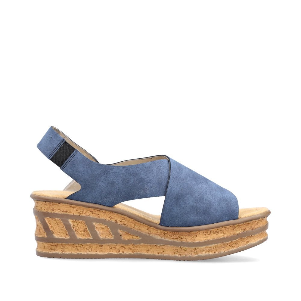 Women's Rieker 68184-14 Wedge Sandals Blue | USA-050863