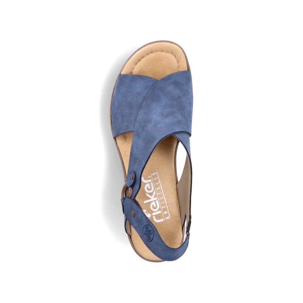 Women's Rieker 68184-14 Wedge Sandals Blue | USA-050863