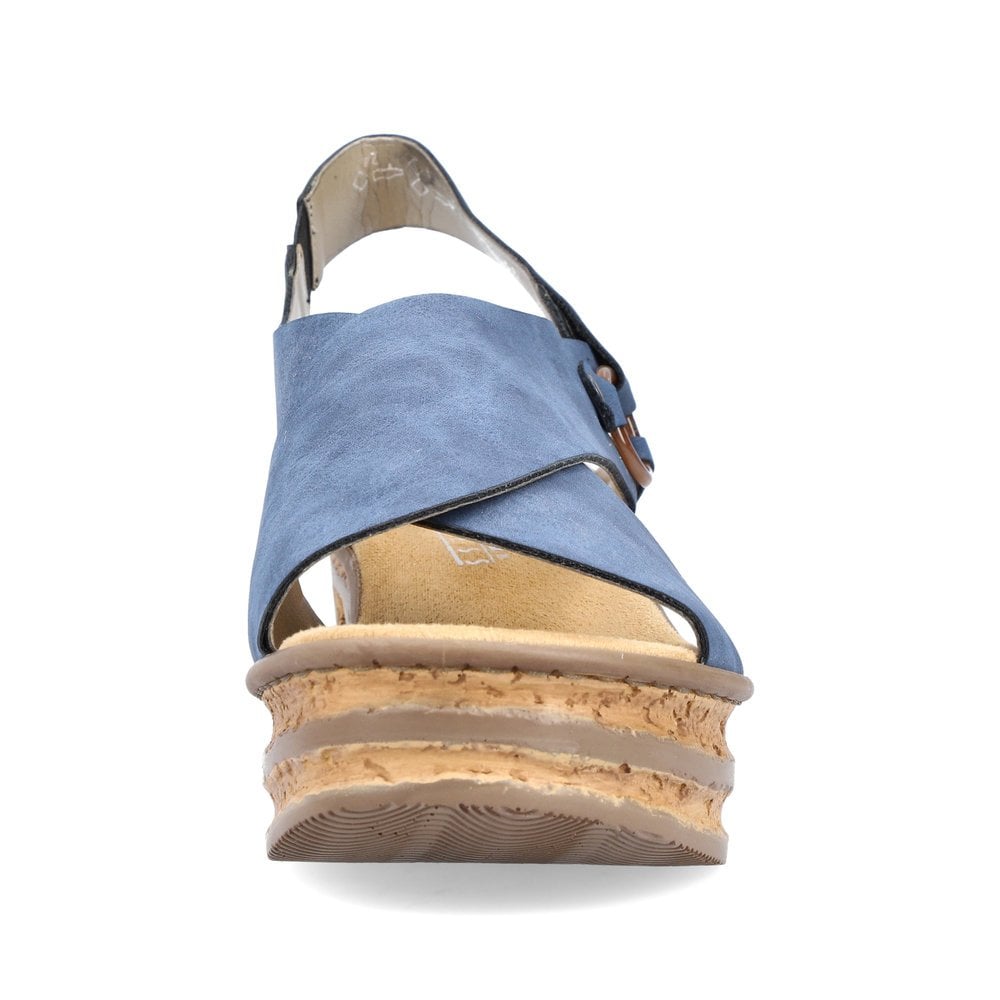 Women's Rieker 68184-14 Wedge Sandals Blue | USA-050863