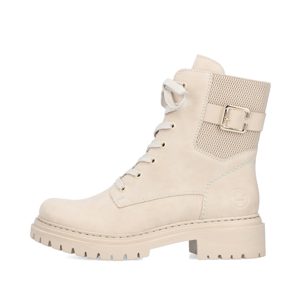 Women's Rieker 72631-63 Lace Up Boots Beige | USA-864084