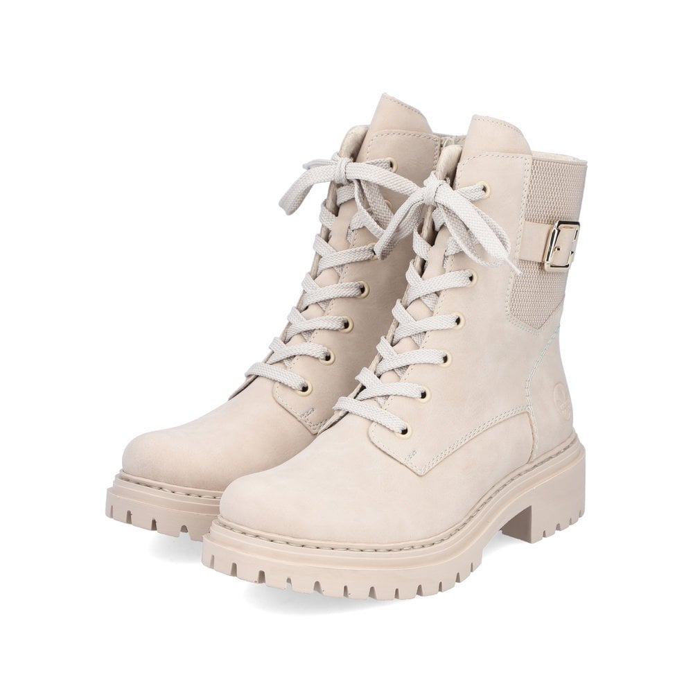 Women's Rieker 72631-63 Lace Up Boots Beige | USA-864084