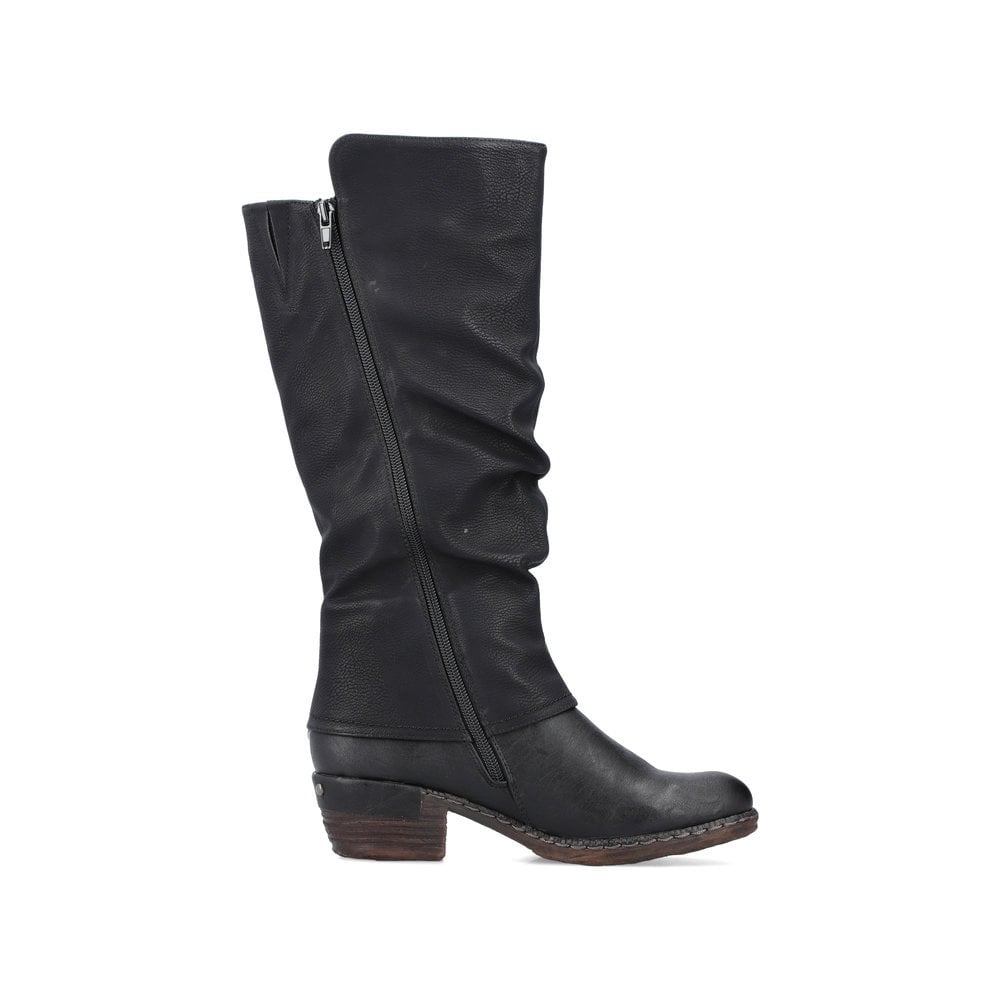 Women's Rieker 93655-00 Long Boots Black | USA-382203