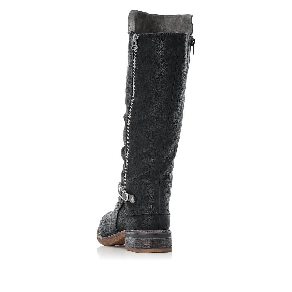 Women's Rieker 94652-00 Long Boots Black | USA-899121