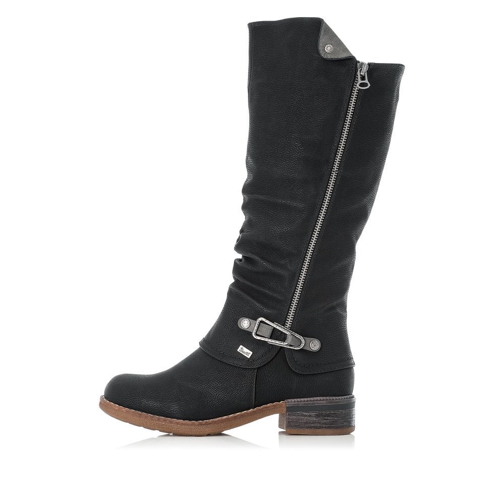 Women's Rieker 94652-00 Long Boots Black | USA-899121