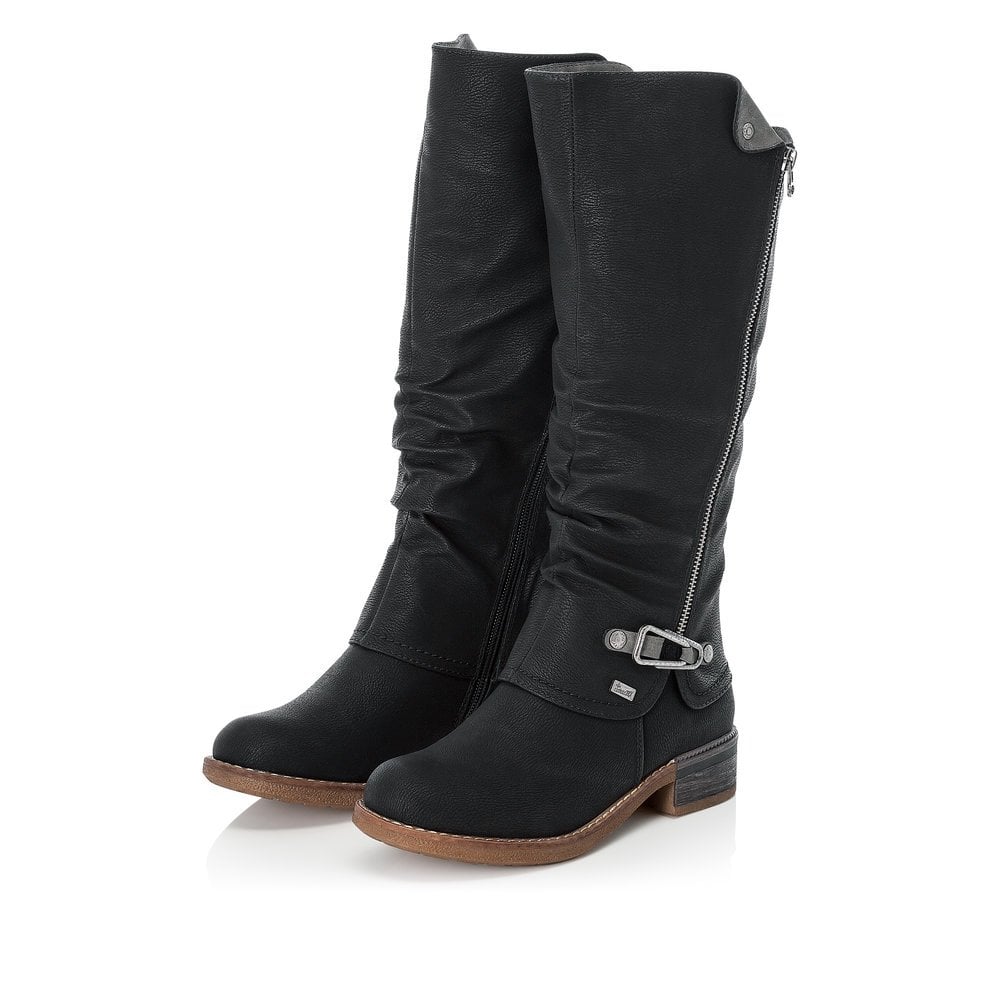 Women's Rieker 94652-00 Long Boots Black | USA-899121