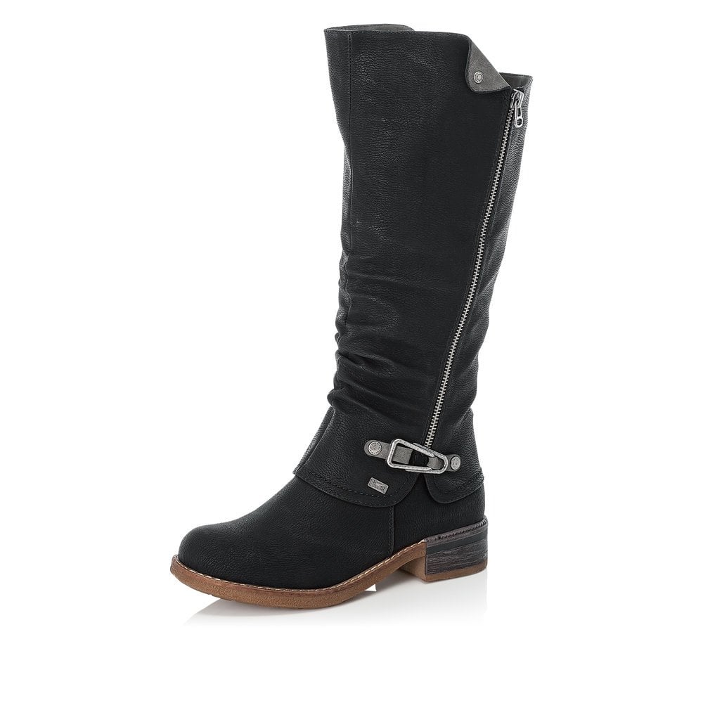 Women\'s Rieker 94652-00 Long Boots Black | USA-899121