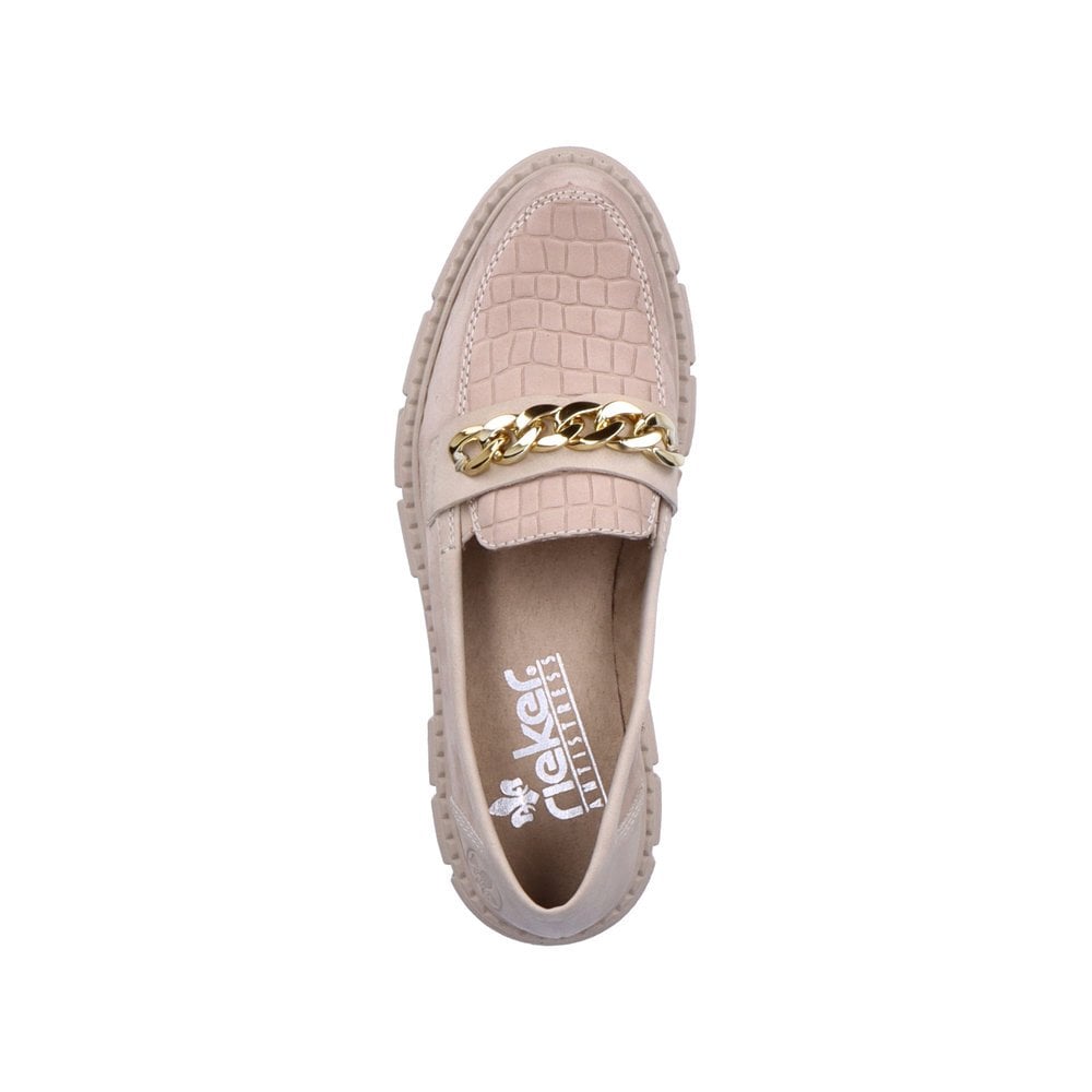 Women's Rieker M3865-60 Slip On Shoes Beige | USA-709260