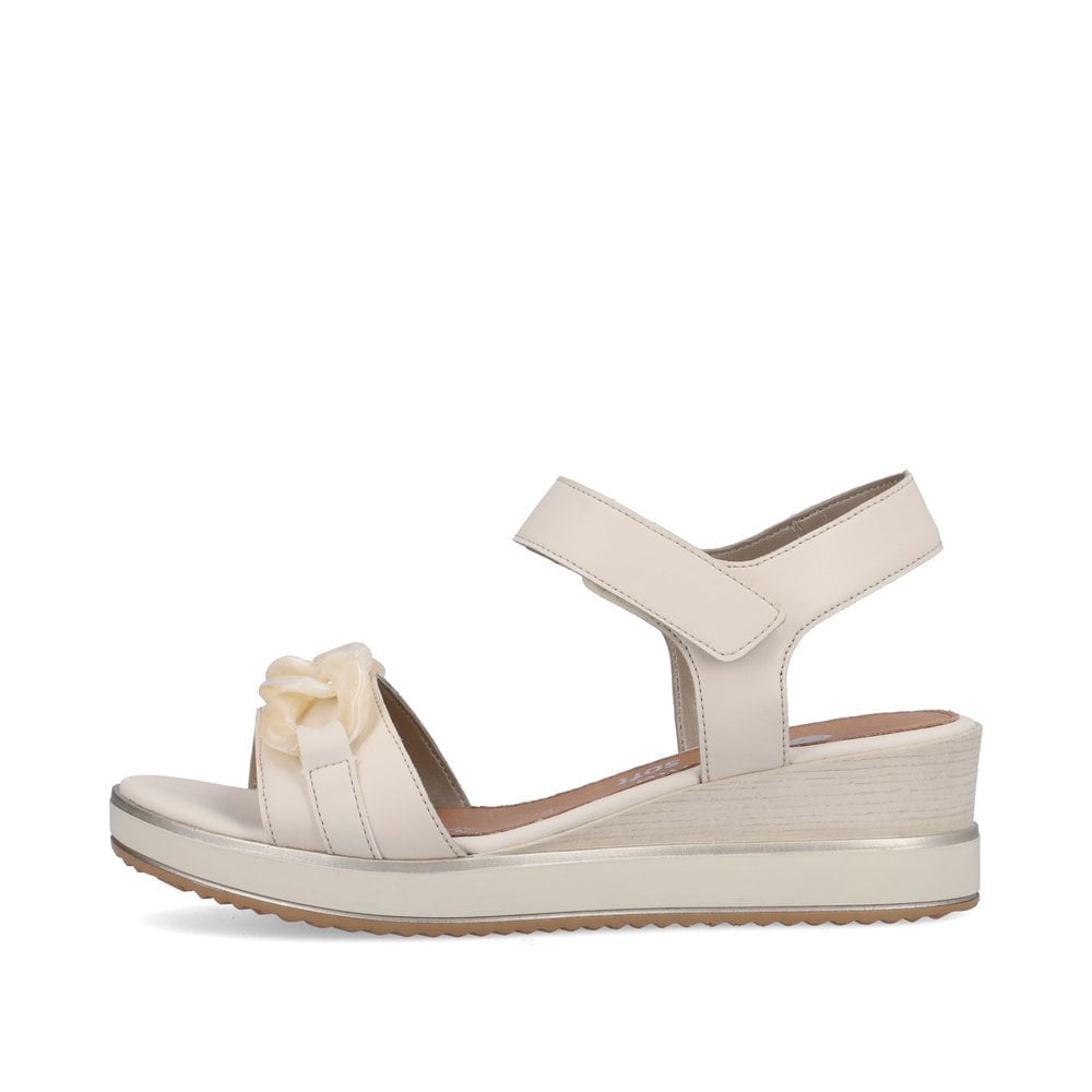 Women's Rieker Remonte D6459-60 Wedge Sandals Beige | USA-562218