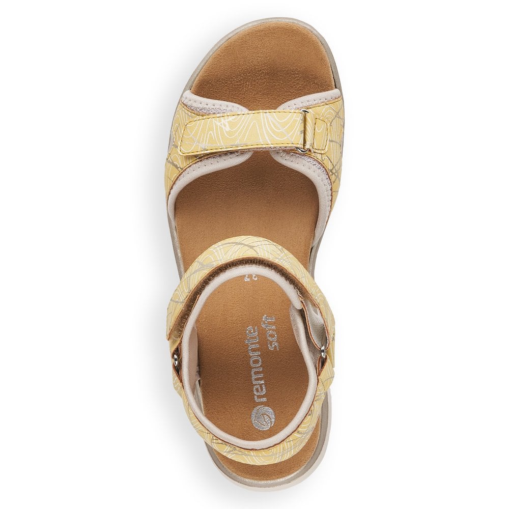 Women's Rieker Remonte D7752-68 Walking Sandals Yellow | USA-052029