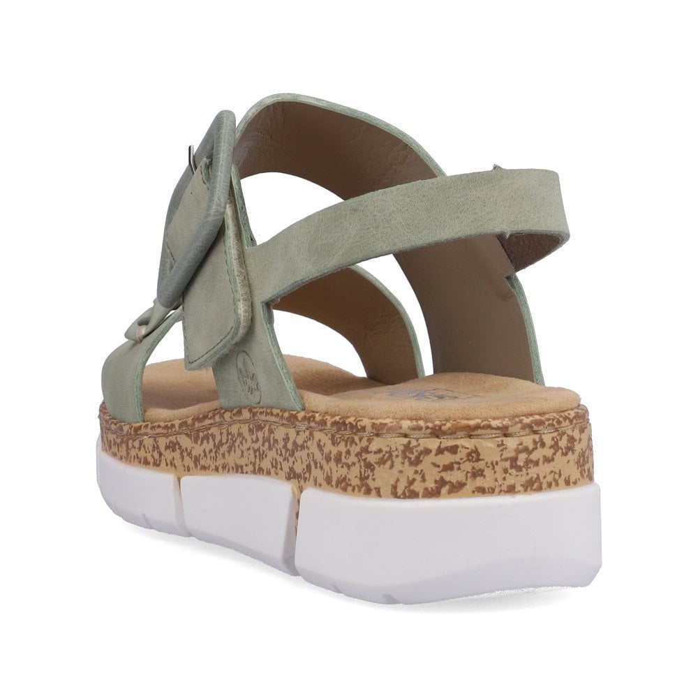 Women's Rieker V2350-52 Wedge Sandals Green | USA-322790