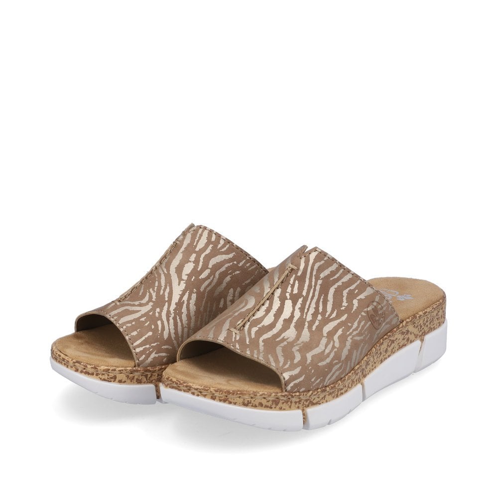 Women's Rieker V23M9-62 Slippers Beige | USA-185045