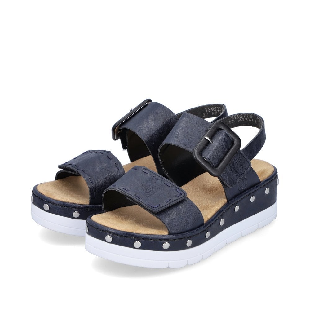 Women's Rieker V3951-14 Wedge Sandals Blue | USA-510216