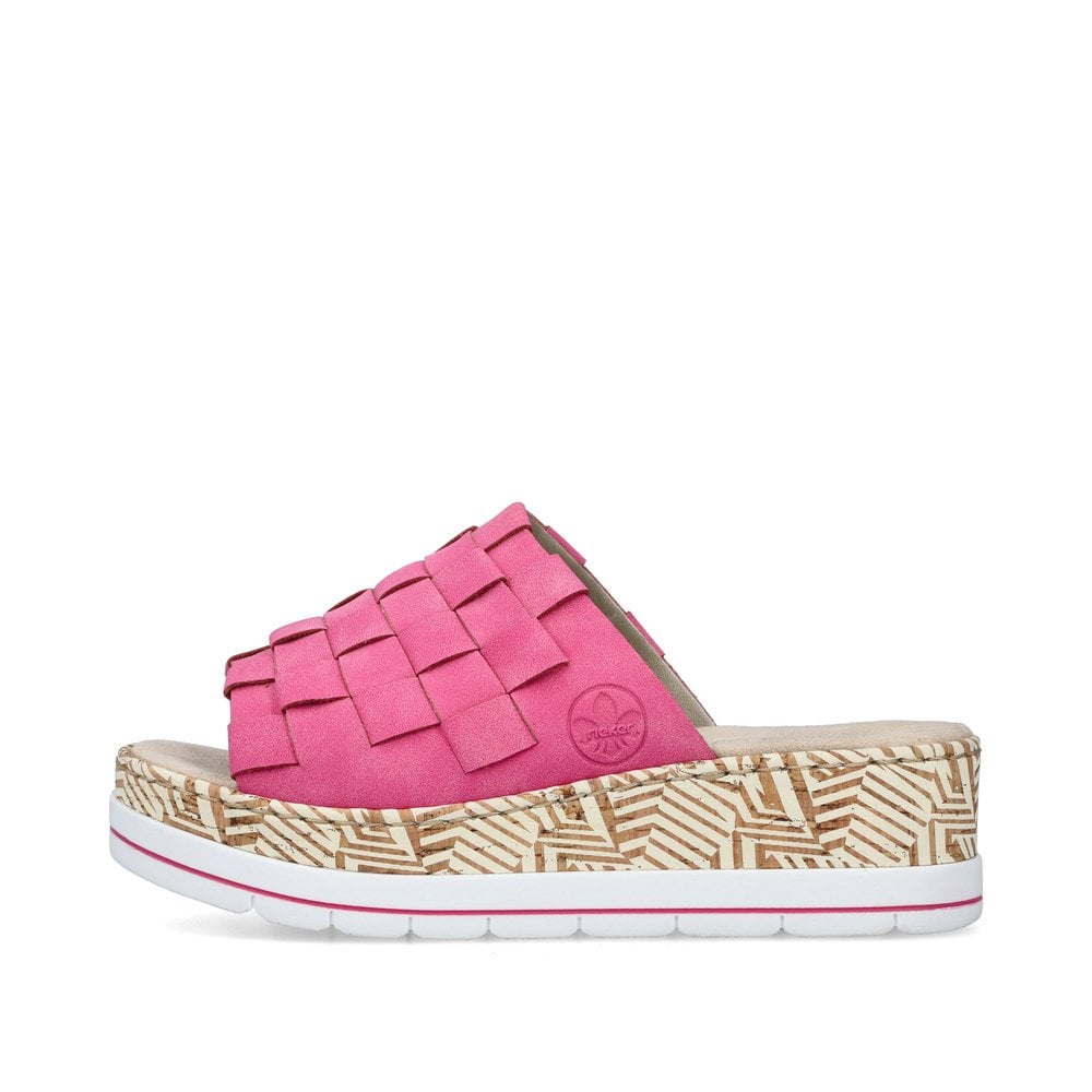 Women's Rieker V3988-31 Wedge Sandals Rose | USA-393484