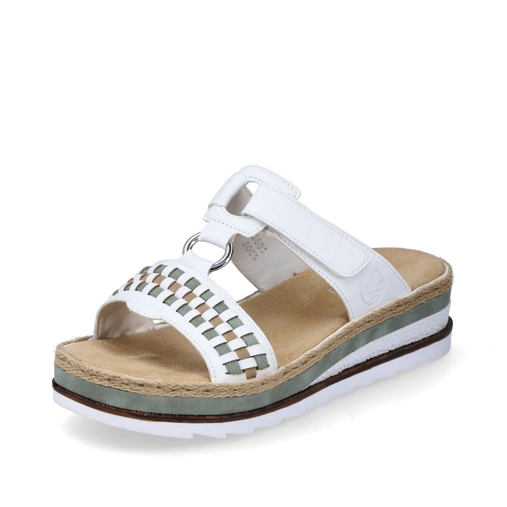 Women\'s Rieker V7928-80 Wedge Sandals White | USA-831777