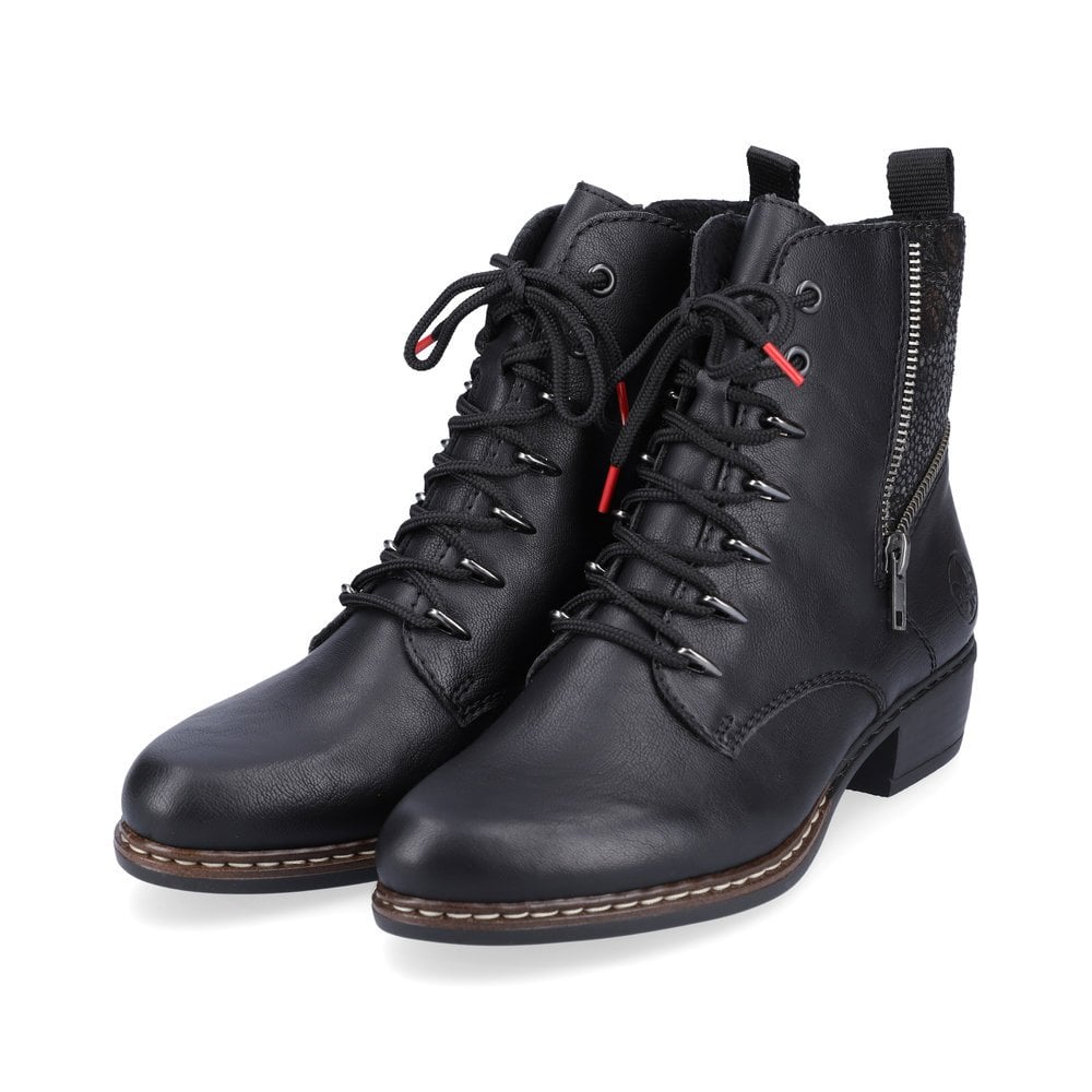 Women's Rieker Y0800-00 Lace Up Boots Black | USA-436645