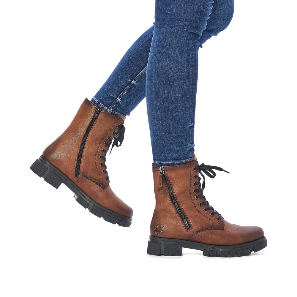 Women's Rieker Y7122-20 Lace Up Boots Brown | USA-141283