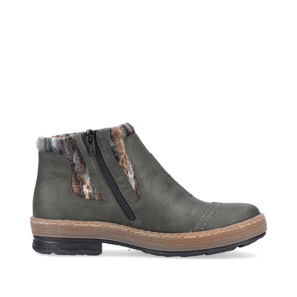 Women's Rieker Z6759-54 Ankle Boots Green | USA-385145