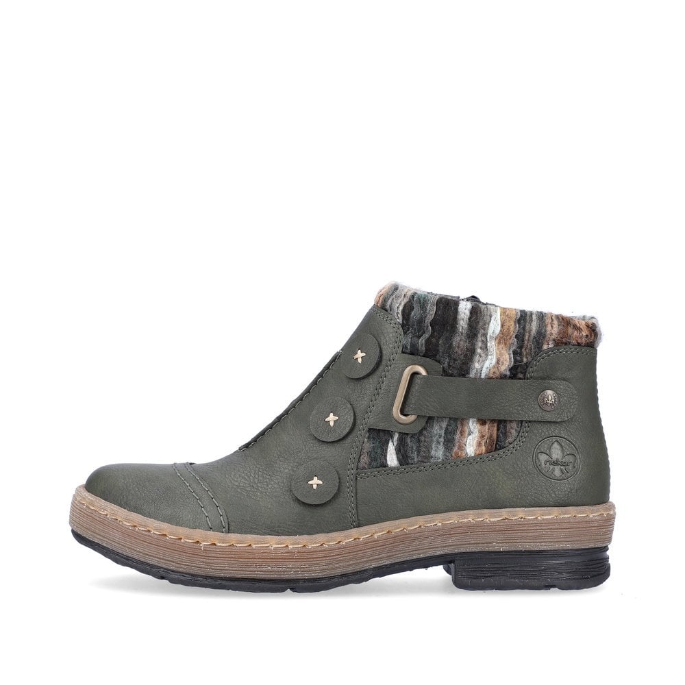 Women's Rieker Z6759-54 Ankle Boots Green | USA-385145