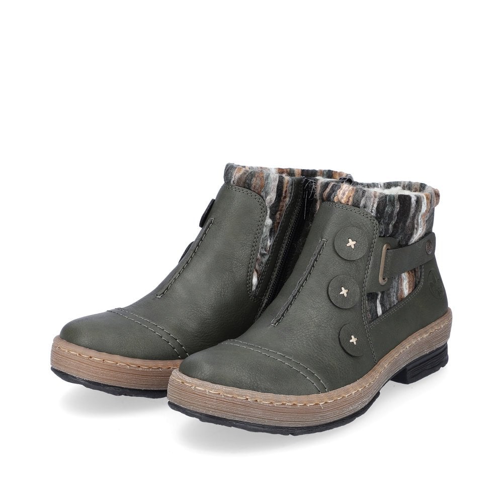 Women's Rieker Z6759-54 Ankle Boots Green | USA-385145