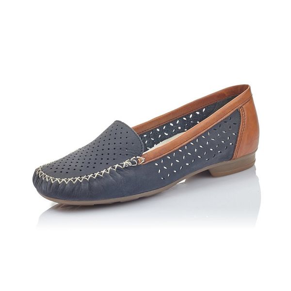 Women's Rieker 40086-14 Slip On Shoes Blue | USA-349069