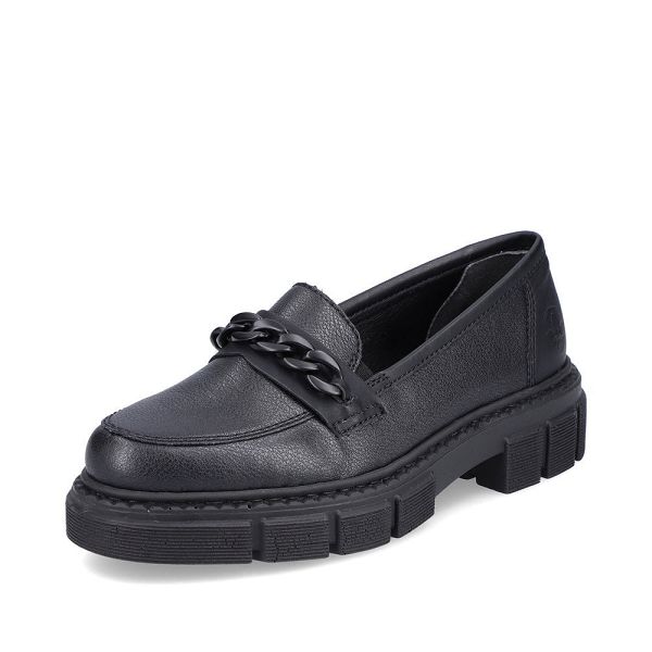 Women's Rieker M3861-01 Slip On Shoes Black | USA-184477